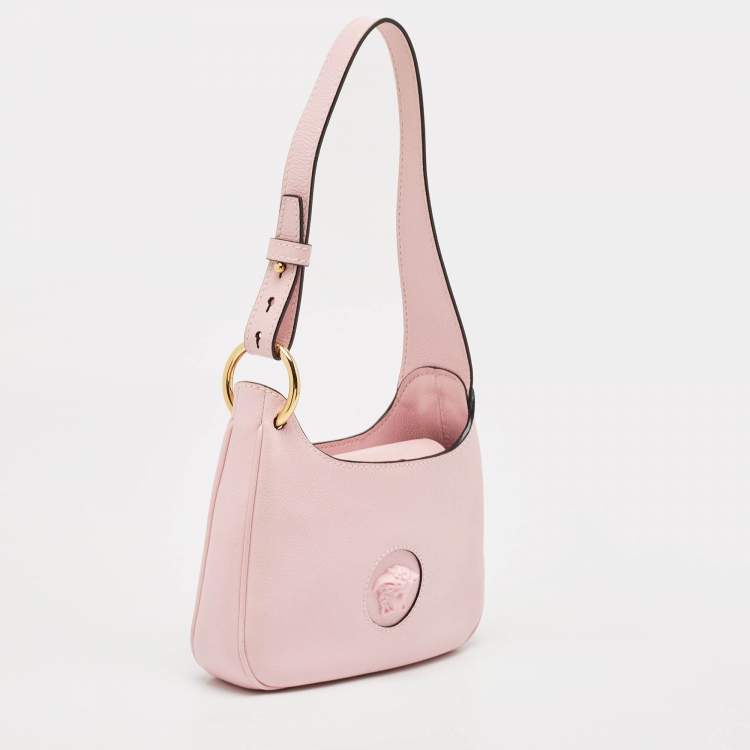 Pre Owned Versace Light Pink Leather La Medusa Shoulder Bag