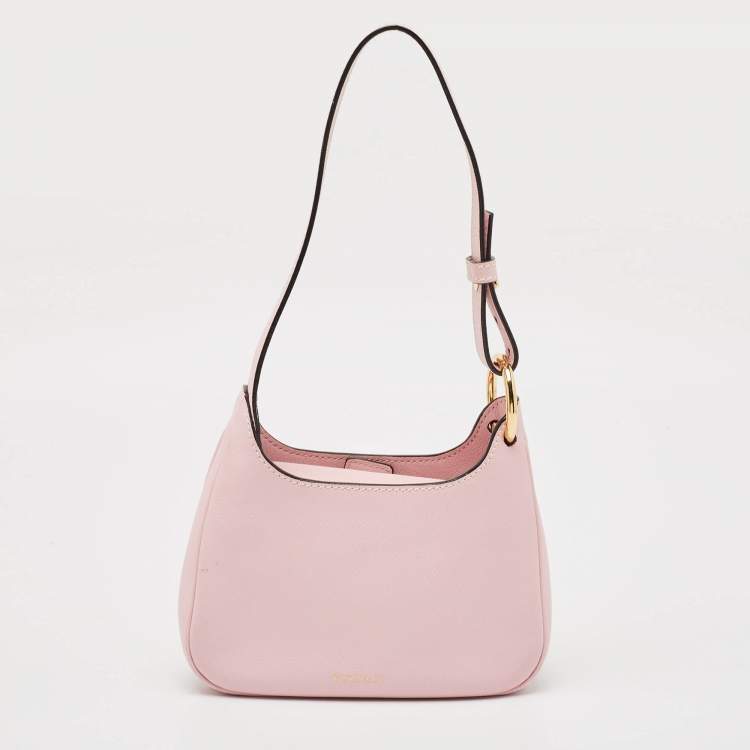 Pre Owned Versace Light Pink Leather La Medusa Shoulder Bag