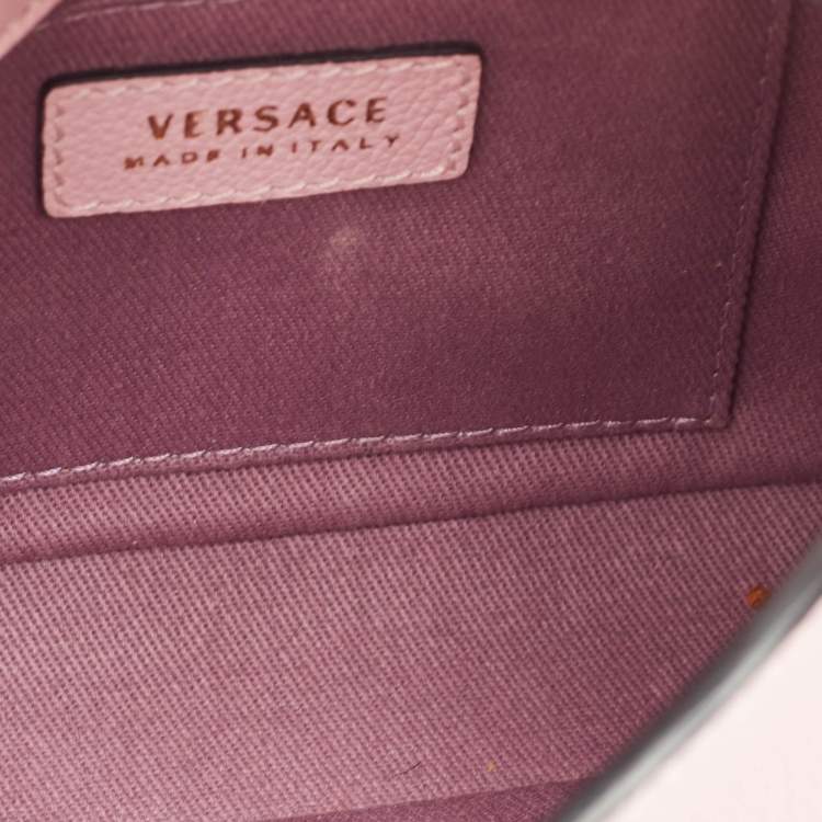 Pre Owned Versace Light Pink Leather La Medusa Shoulder Bag