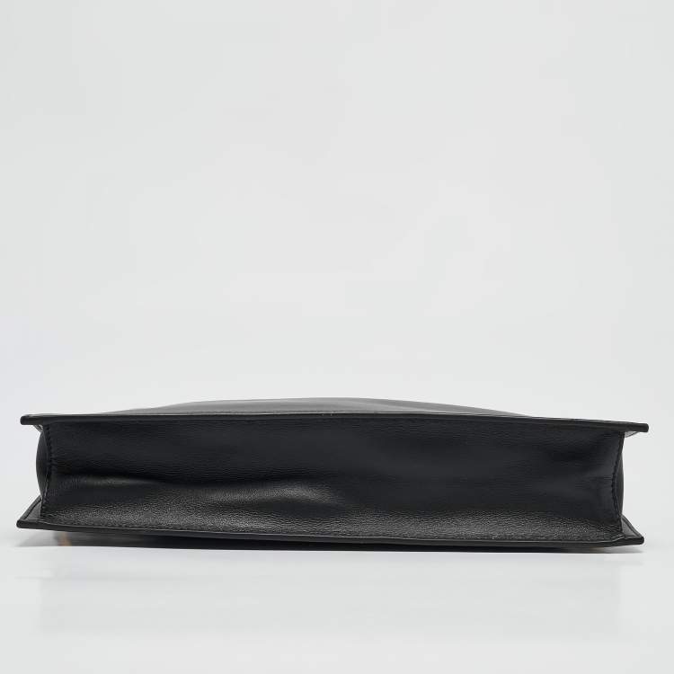 Pre Owned Versace Black Leather Virtus Crossbody Bag