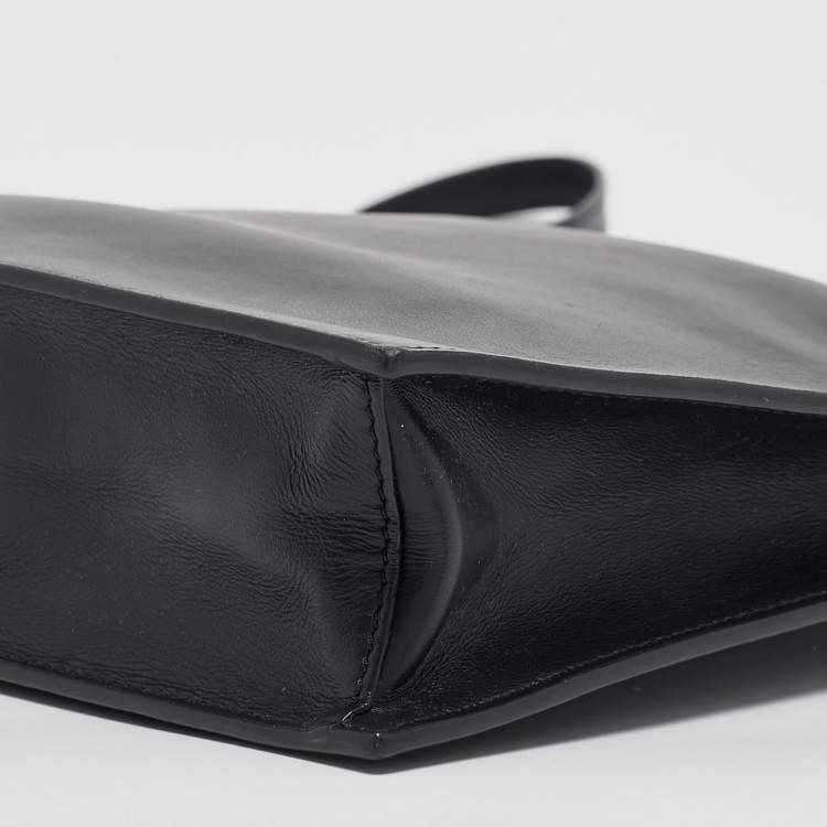 Pre Owned Versace Black Leather Virtus Crossbody Bag