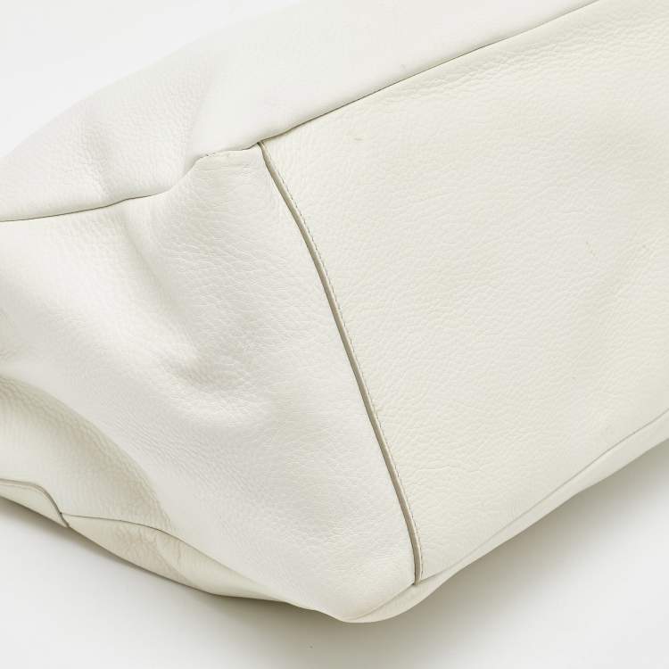 مملوكة مسبقًا Versace White Leather La Medusa Shopper Tote