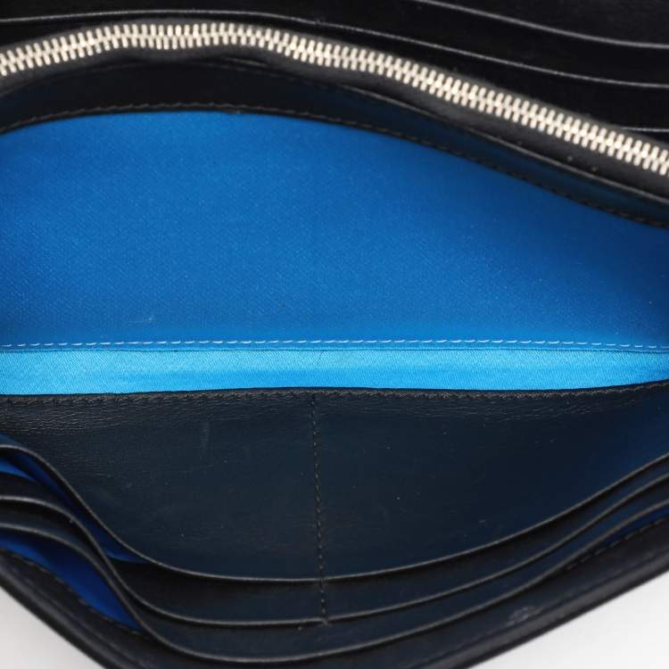 Pre Owned Versace Black Leather Wallet On Chain