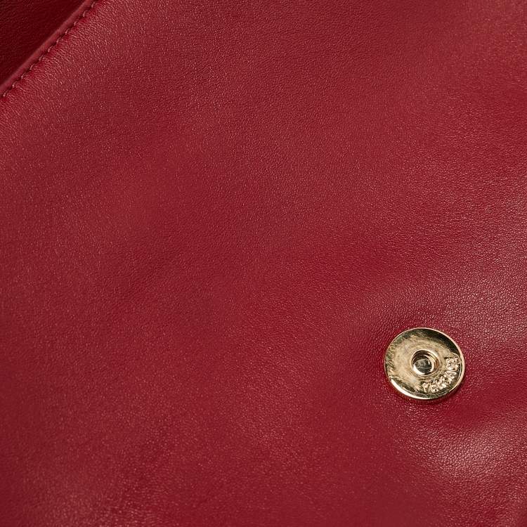 Pre Owned Versace Dark Red Leather Palazzo Sultan Flap Shoulder Bag