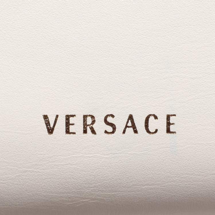 Pre Owned Versace White Leather Tribute Medallion Satchel
