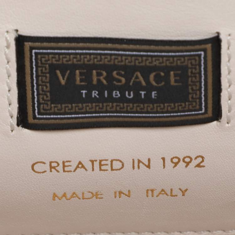 Pre Owned Versace White Leather Tribute Medallion Satchel