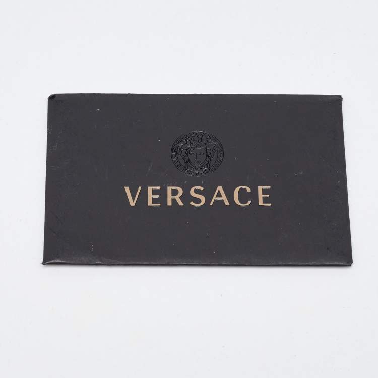 Pre Owned Versace Black Leather Medusa Flap Continental Wallet