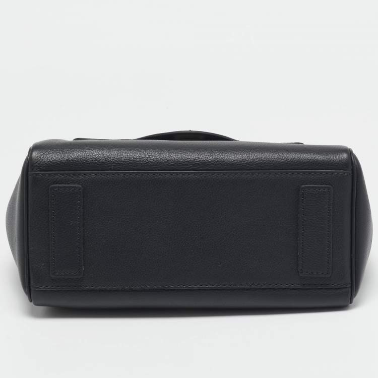 Pre Owned Versace Black Leather La Medusa Top Handle Bag