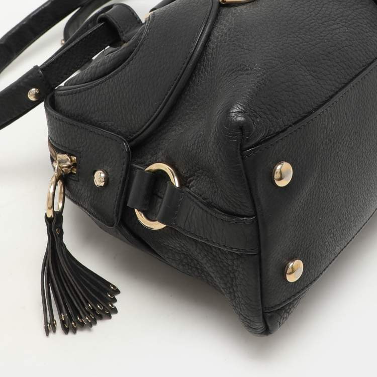 Pre Owned Versace Black Leather Satchel