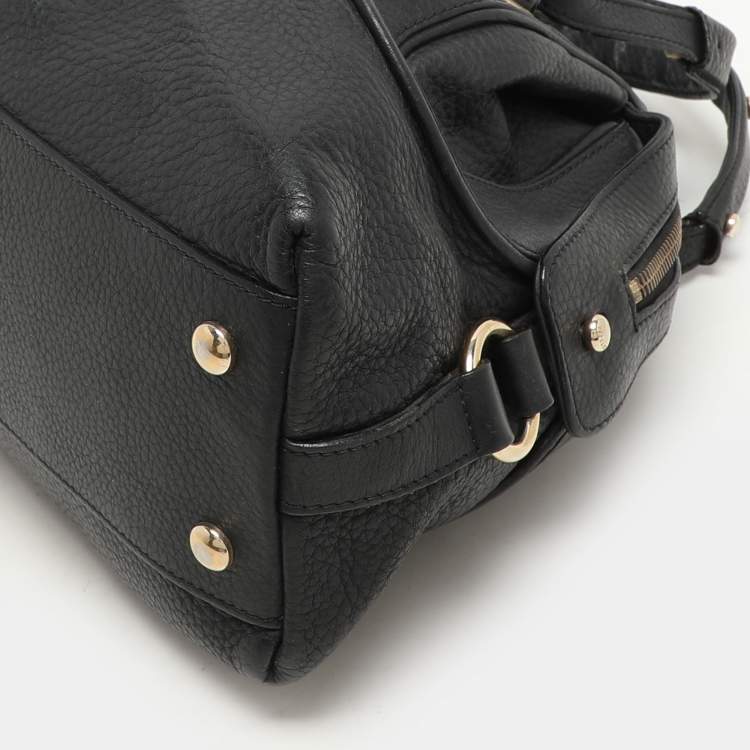 Pre Owned Versace Black Leather Satchel