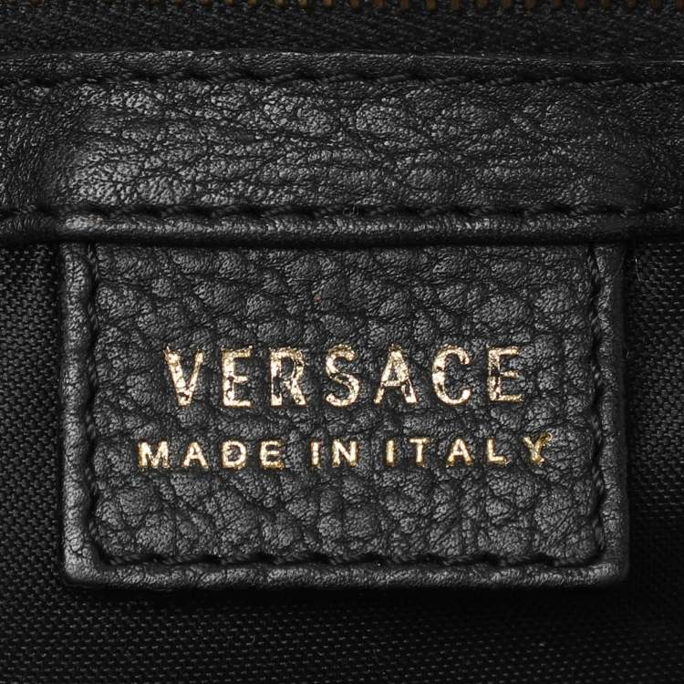 Pre Owned Versace Black Leather Satchel