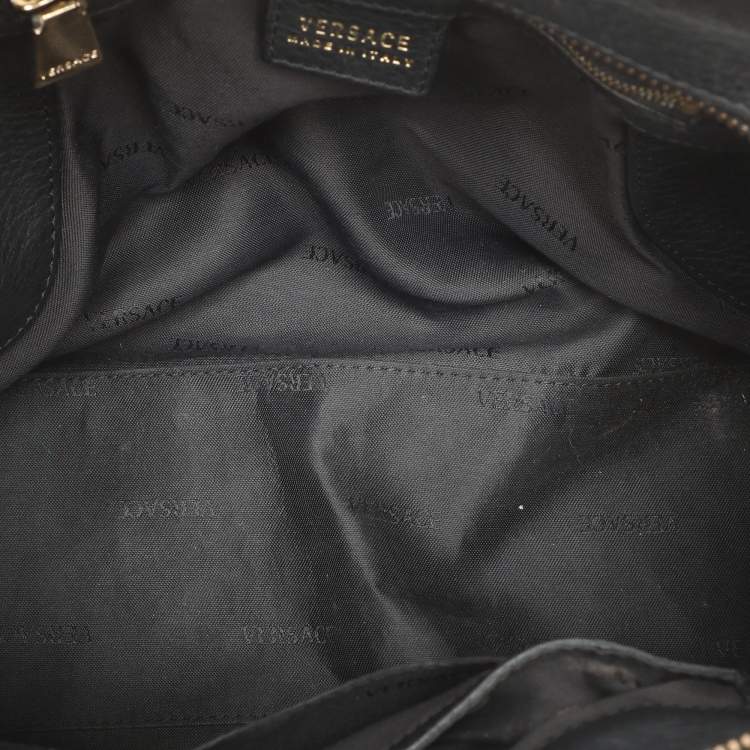 Pre Owned Versace Black Leather Satchel