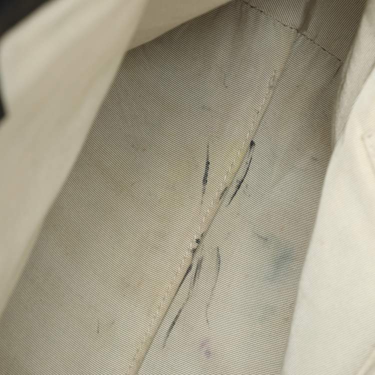 Pre Owned Versace Black Leather and Patent Leather Vanitas Tote