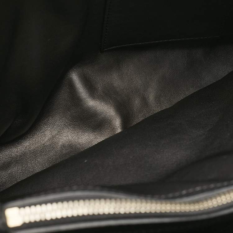 Pre Owned Versace Black Leather La Medusa Tote