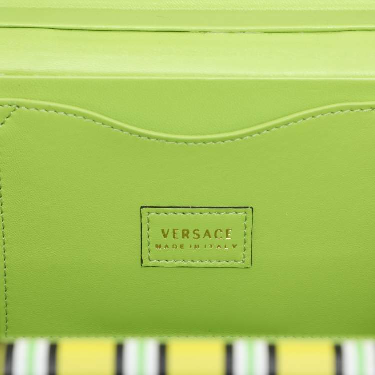 Pre Owned Versace Multicolor Striped Leather Medusa Vanity Box