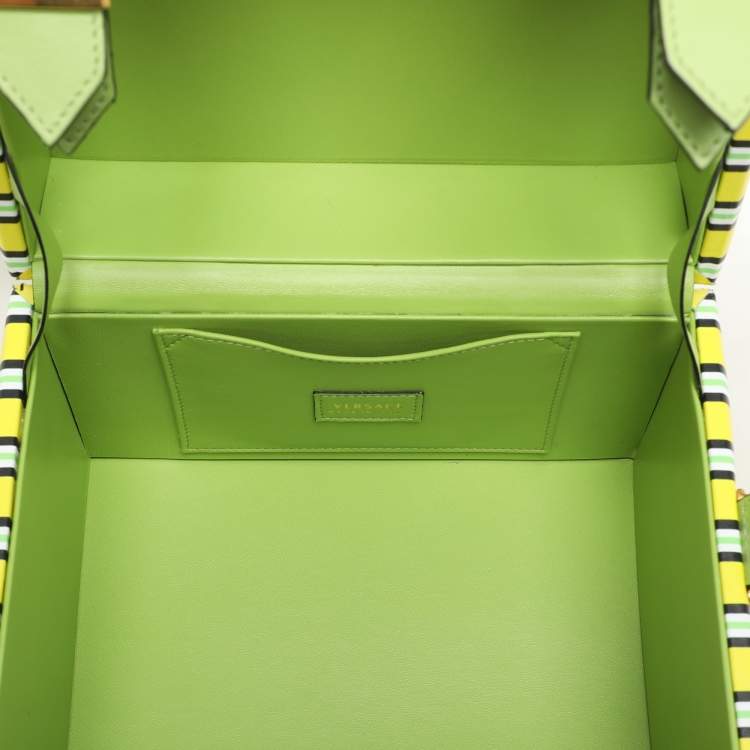 Pre Owned Versace Multicolor Striped Leather Medusa Vanity Box