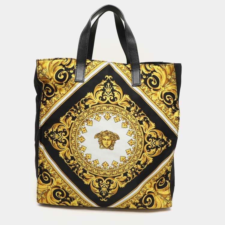 Pre Owned Versace Multicolor Baroque Print Fabric Tote