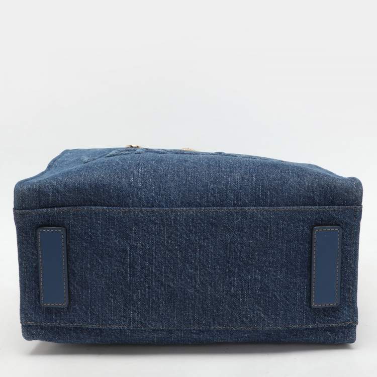 مملوكة مسبقًا Versace Blue Denim Small La Medusa Tote