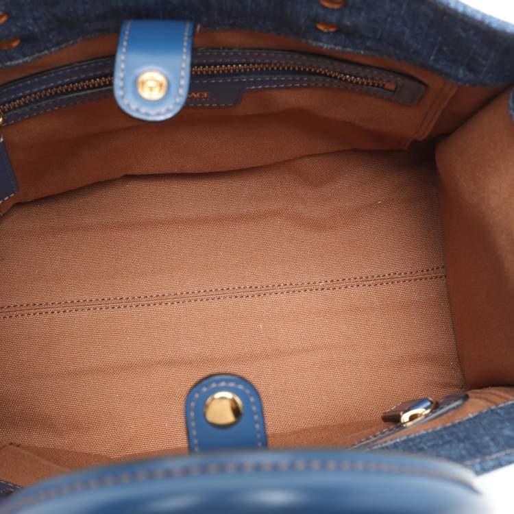 مملوكة مسبقًا Versace Blue Denim Small La Medusa Tote