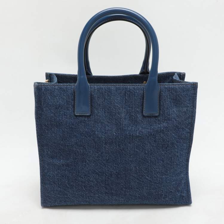 مملوكة مسبقًا Versace Blue Denim Small La Medusa Tote