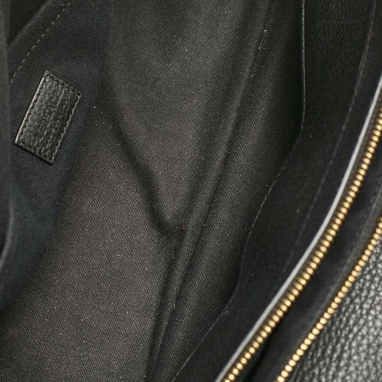 Pre Owned Versace Black Leather La Medusa Shopper Tote
