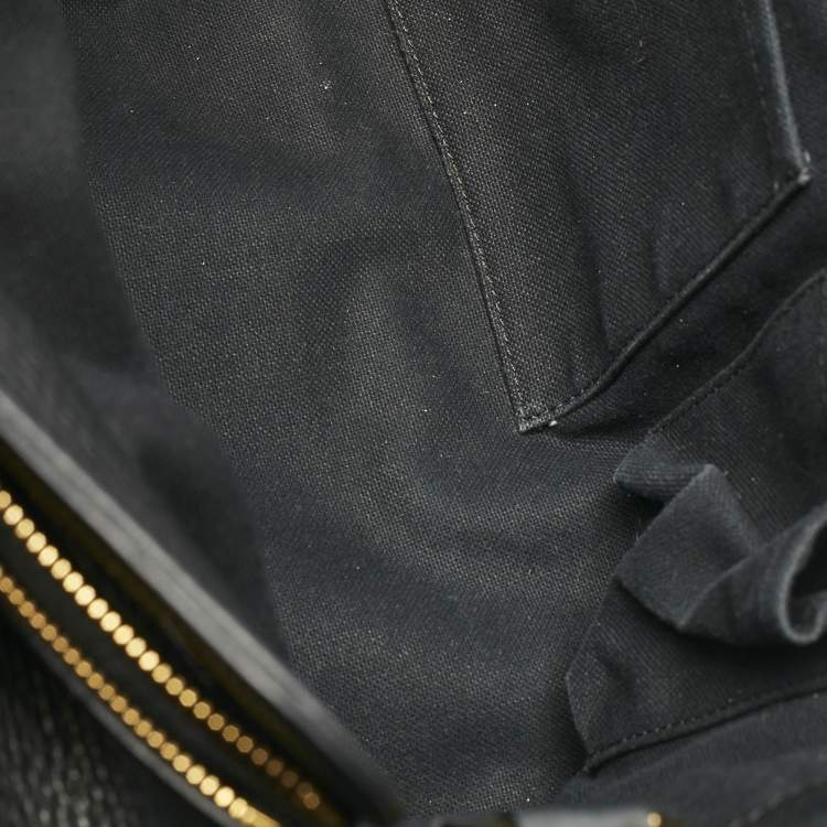 Pre Owned Versace Black Leather La Medusa Shopper Tote