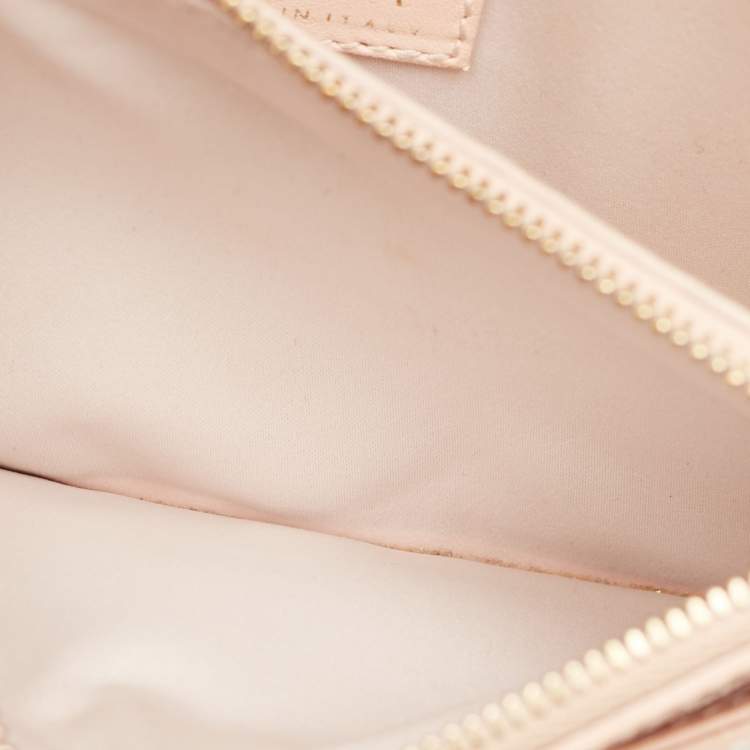 Pre Owned Versace Peach Patent Leather Medusa Chain Shoulder Bag
