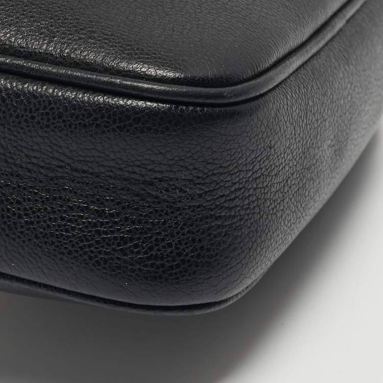 Pre Owned Versace Black Leather Medusa Camera Crossbody Bag