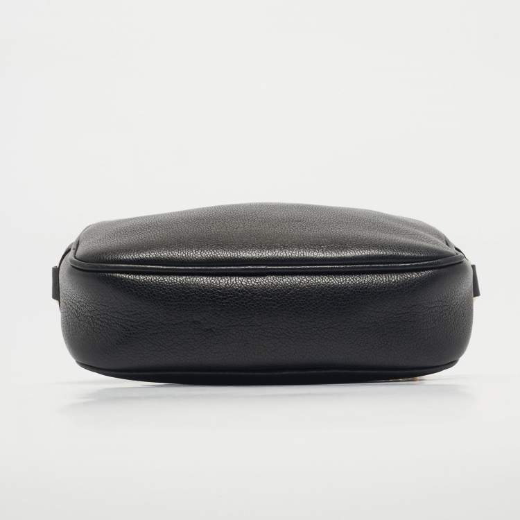 Pre Owned Versace Black Leather Medusa Camera Crossbody Bag