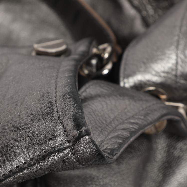 Pre Owned Versace Metallic Leather Chain Shoulder Bag