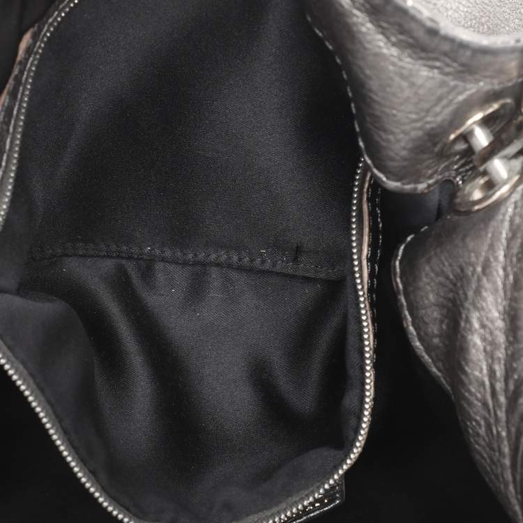 Pre Owned Versace Metallic Leather Chain Shoulder Bag