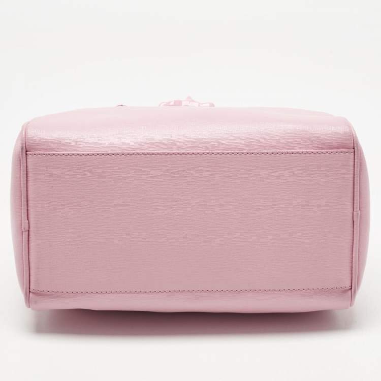 Pre Owned Versace Pink Leather Medusa Boston Bag