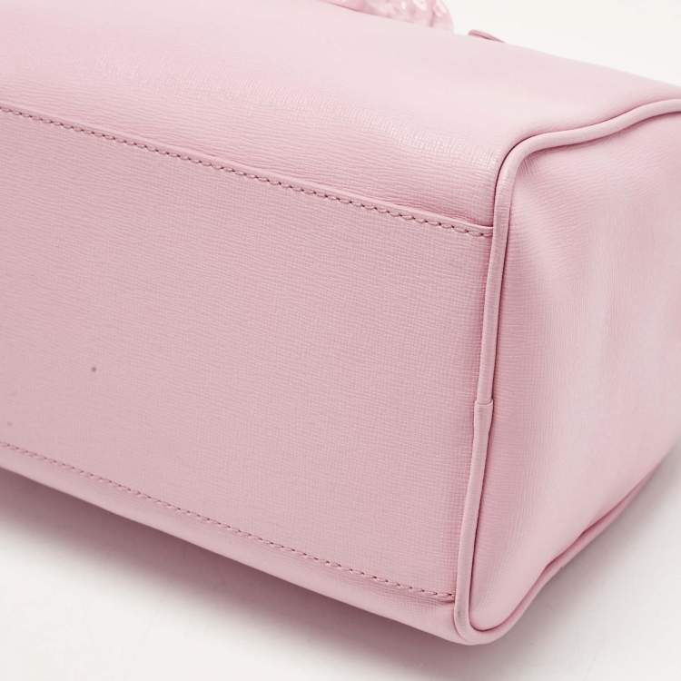 Pre Owned Versace Pink Leather Medusa Boston Bag