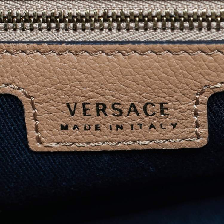 Pre Owned Versace Brown Leather La Medusa Hobo