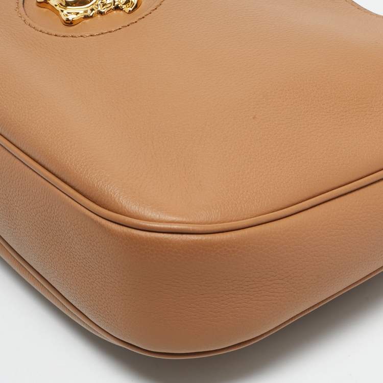 Pre Owned Versace Brown Leather La Medusa Hobo