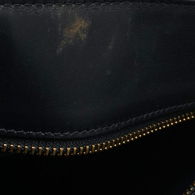 Pre Owned Versace Black Leather Large Virtus Bucket Bag