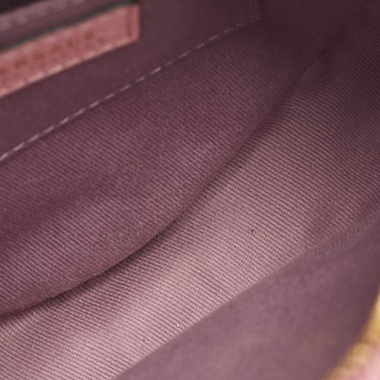 Pre Owned Versace Pink Leather La Medusa Round Crossbody Bag