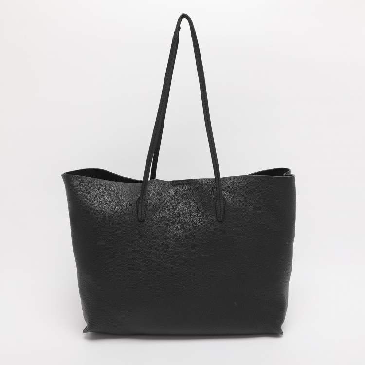 Pre Owned Versace Black Leather Palazzo Shopper Tote