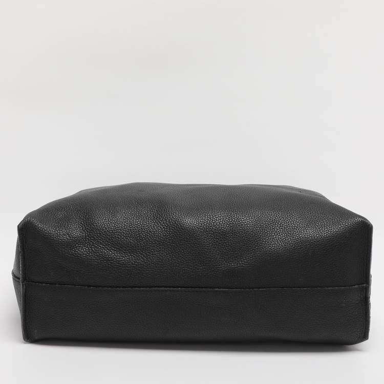 Pre Owned Versace Black Leather Palazzo Shopper Tote