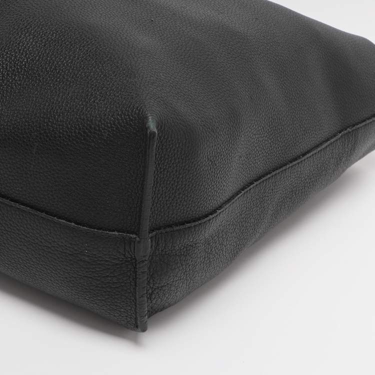 Pre Owned Versace Black Leather Palazzo Shopper Tote