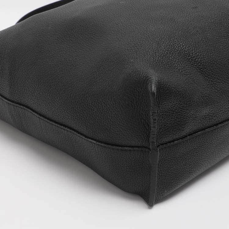 Pre Owned Versace Black Leather Palazzo Shopper Tote