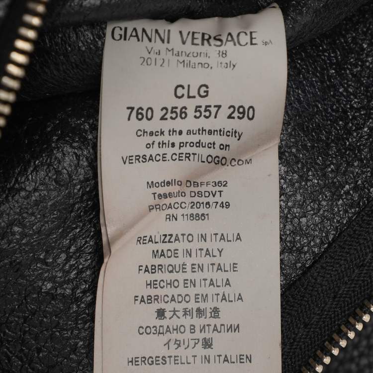 Pre Owned Versace Black Leather Palazzo Shopper Tote