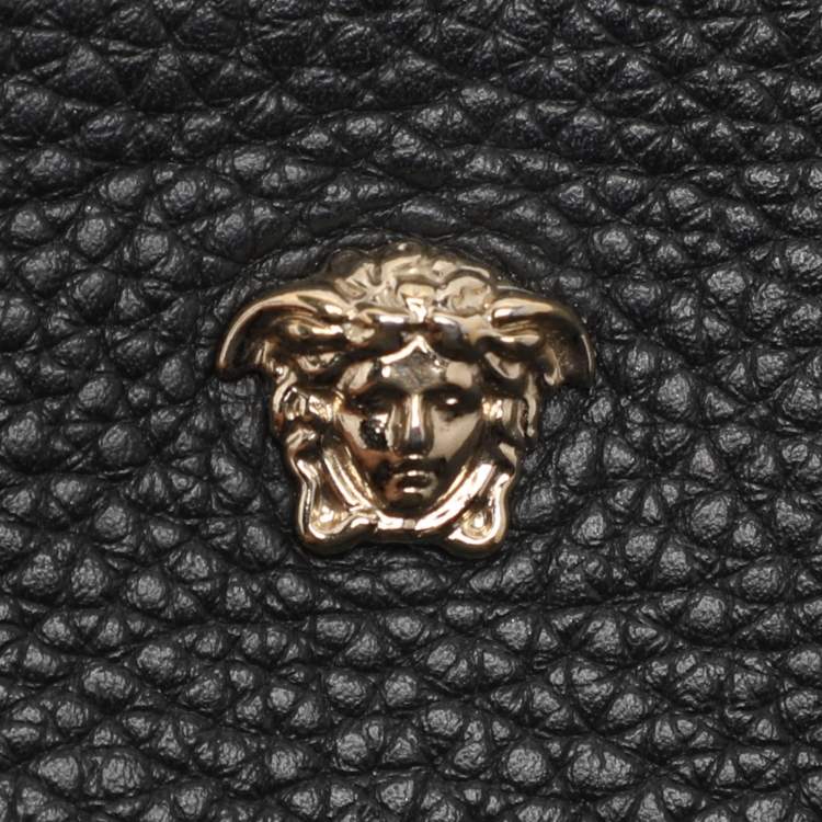 Pre Owned Versace Black Leather Palazzo Shopper Tote