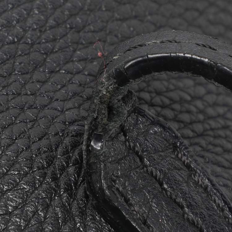 Pre Owned Versace Black Leather Palazzo Shopper Tote