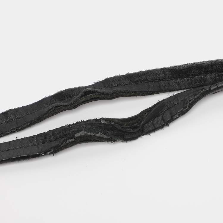 Pre Owned Versace Black Leather Palazzo Shopper Tote