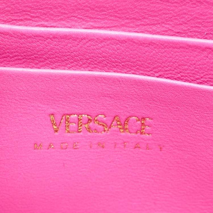 Pre Owned Versace Fuchsia Satin Mini Crystal La Medusa Top Handle Bag