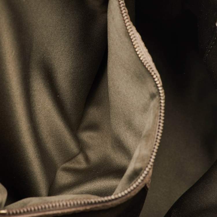 Pre Owned Versace Metallic Beige/Gold Leather Chain Link Flap Hobo