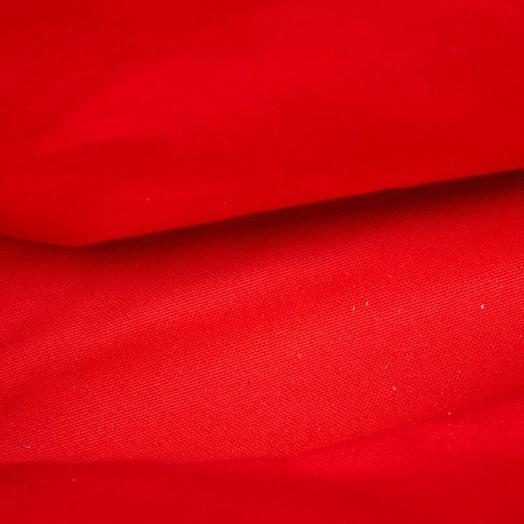 Pre Owned Versace Red Canvas and Leather La Medusa Logo Shopper Tote