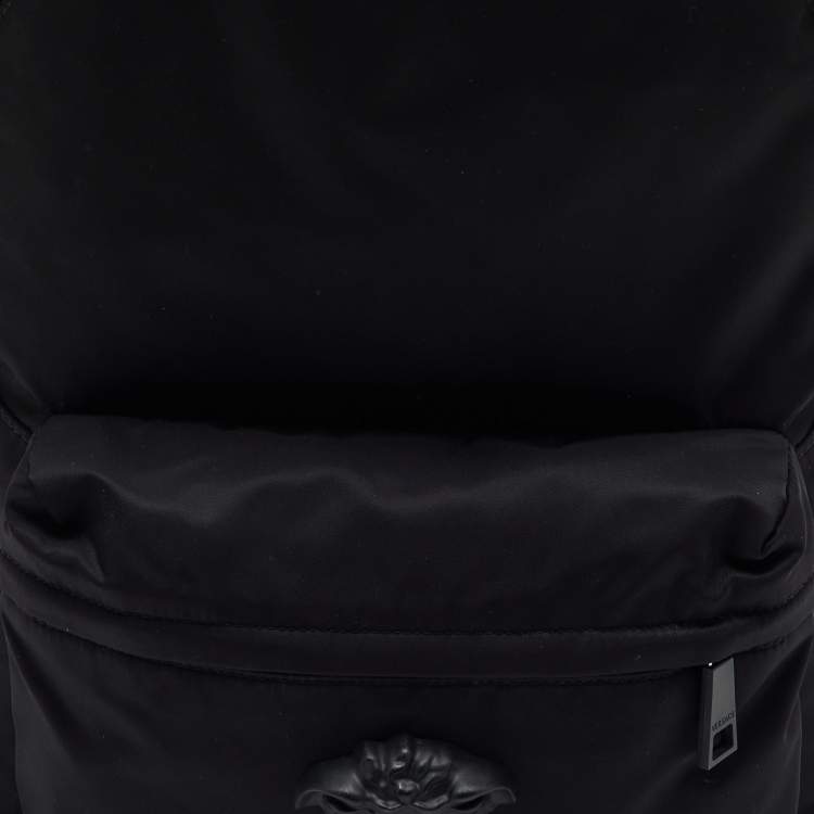 Pre Owned Versace Black Nylon La Medusa Backpack