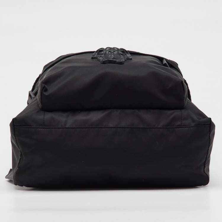 Pre Owned Versace Black Nylon La Medusa Backpack